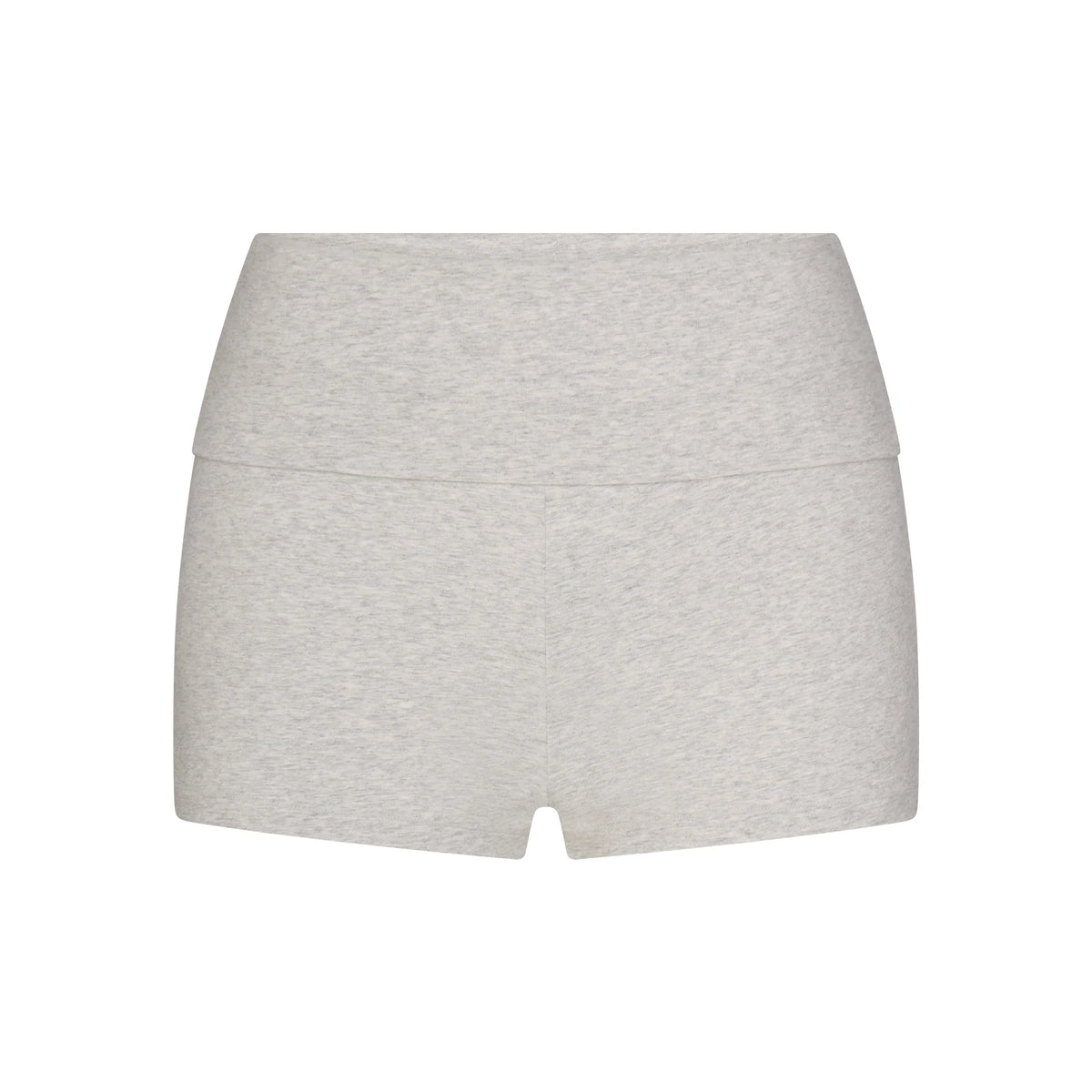COTTON JERSEY FOLDOVER SHORT | LIGHT HEATHER GREY