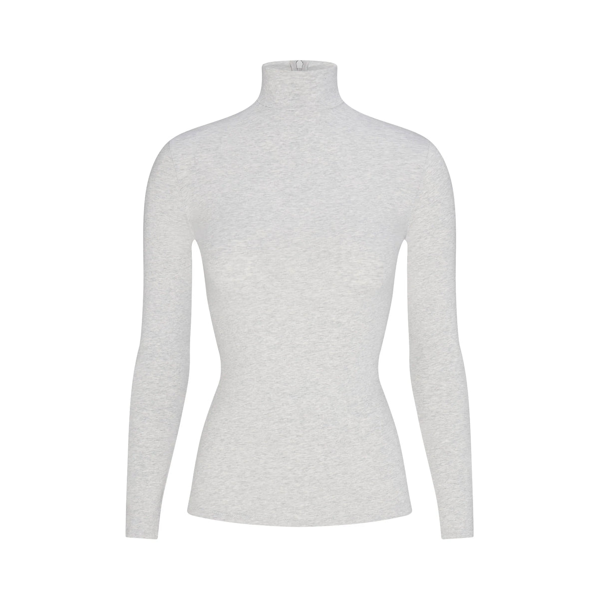 COTTON JERSEY TURTLENECK LONG SLEEVE | LIGHT HEATHER GREY