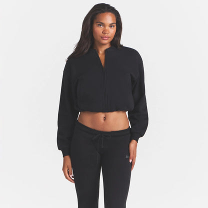 COTTON FLEECE BOMBER JACKET | ONYX