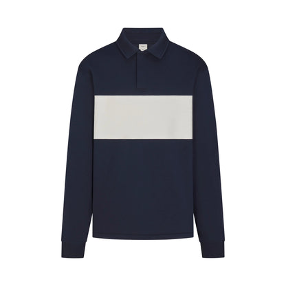 FLEECE LOUNGE MENS RUGBY POLO | NAVY