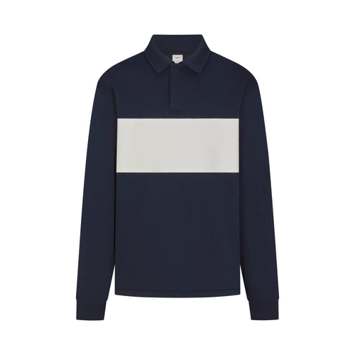 FLEECE LOUNGE MENS RUGBY POLO | NAVY