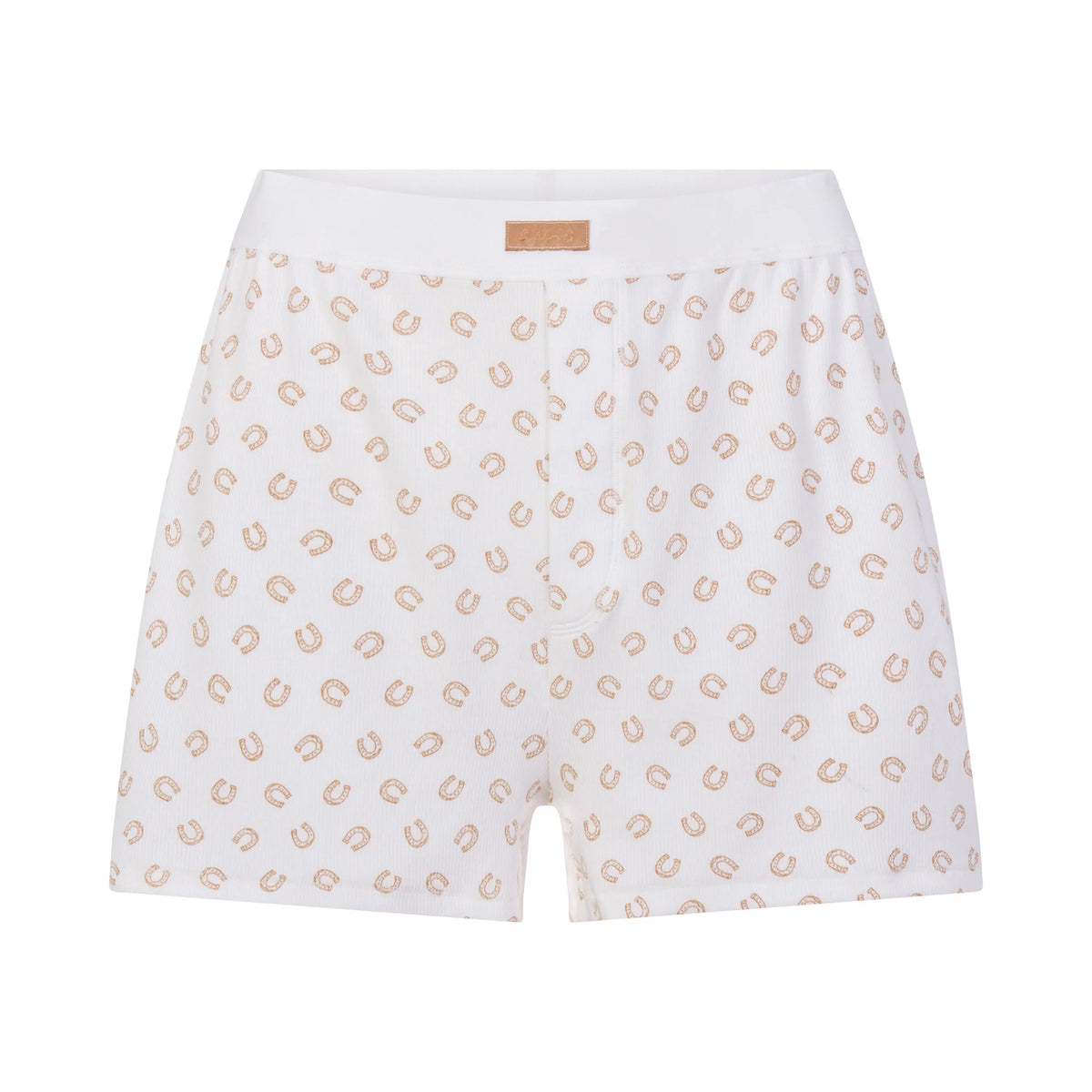 COTTON RIB LOOSE BOXER | OCHRE HORSESHOE PRINT