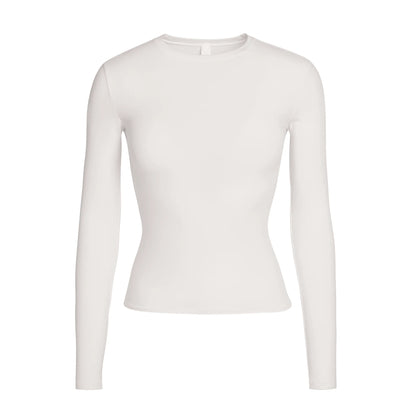 COTTON JERSEY LONG SLEEVE T-SHIRT | MARBLE