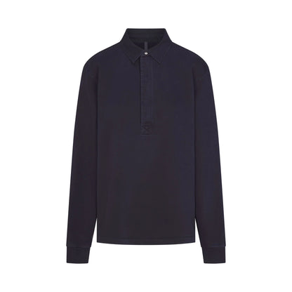 BOYFRIEND FLEECE OVERSIZED POLO  | BLUE BLACK