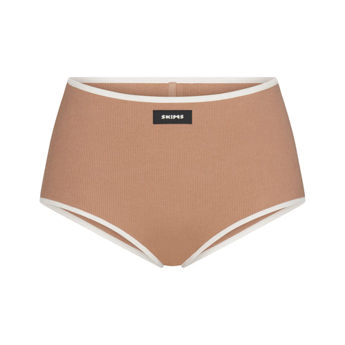 COTTON RIB BOY SHORT | SIENNA CONTRAST