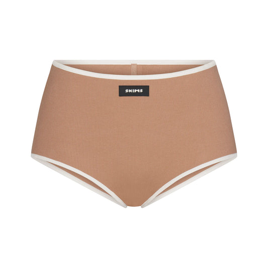 COTTON RIB BOY SHORT | SIENNA CONTRAST