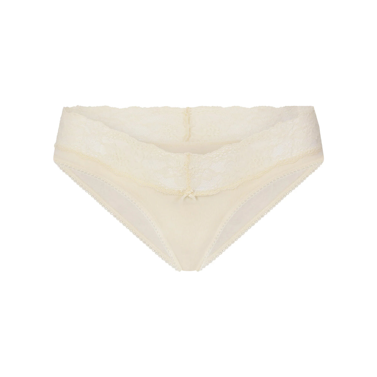 LIGHTWEIGHT COTTON WIDE LACE BRIEF | BUTTER TONAL