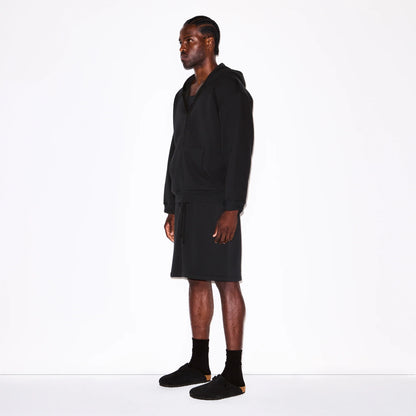 FLEECE LOUNGE MENS RELAXED ZIP UP HOODIE | WASHED ONYX