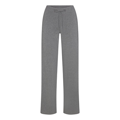 COTTON JERSEY STRAIGHT LEG PANT | DARK HEATHER GREY