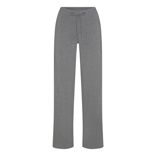 COTTON JERSEY STRAIGHT LEG PANT | DARK HEATHER GREY