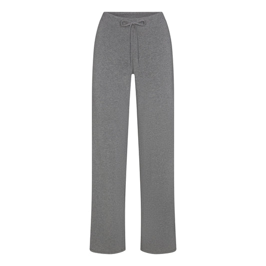 COTTON JERSEY STRAIGHT LEG PANT | DARK HEATHER GREY