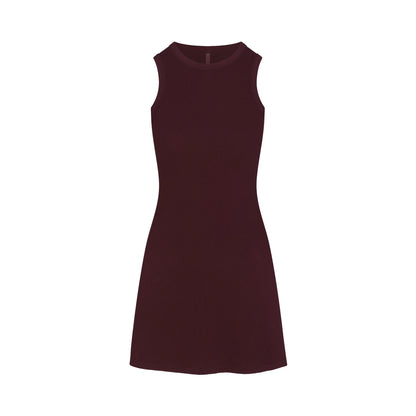 COTTON RIB TANK DRESS | CURRANT