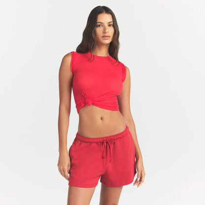 COTTON FLEECE SHORT | WASHED RED