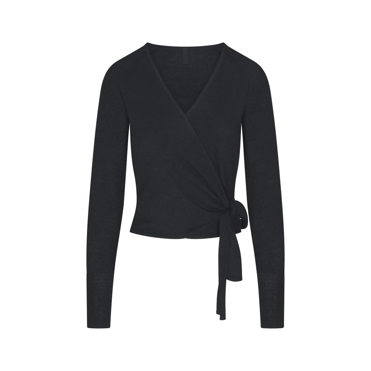 ESSENTIAL KNIT WRAP SWEATER | ONYX