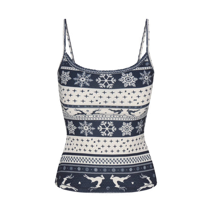 LOGO PLUSH POINTELLE CAMI | NAVY DEER FAIR ISLE