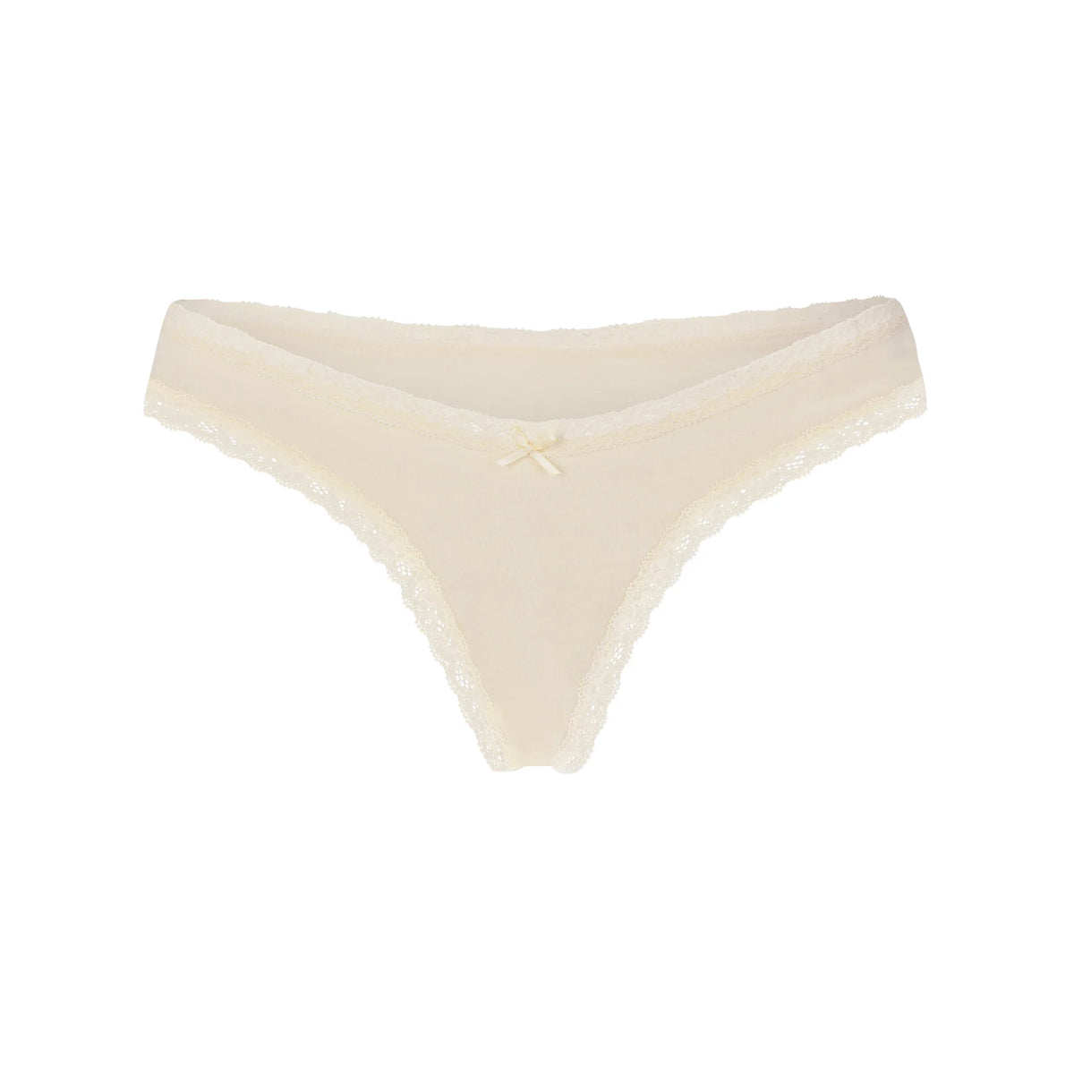 LIGHTWEIGHT COTTON LACE THONG | BUTTER TONAL