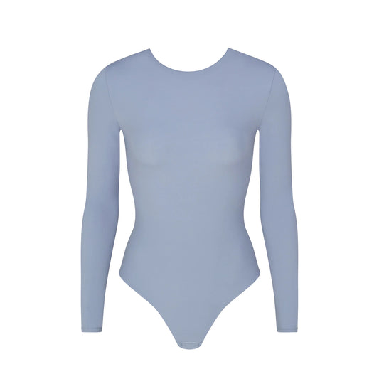 FITS EVERYBODY LONG SLEEVE LOW BACK BODYSUIT | SLATE