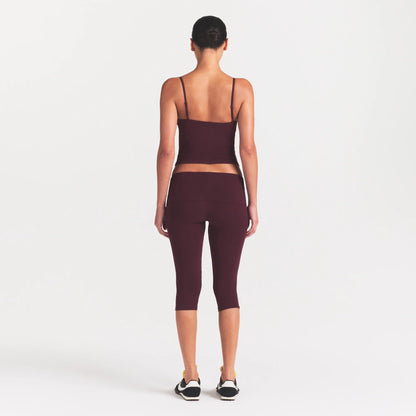 COTTON JERSEY FOLDOVER CAPRI | CURRANT