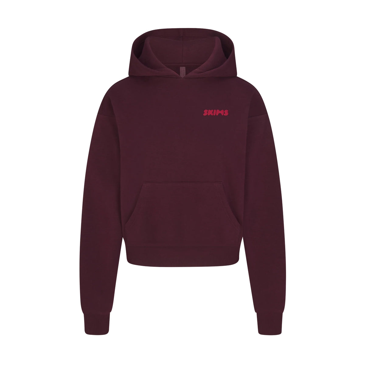 COTTON FLEECE HOODIE WITH EMBOSSED LOGO | CURRANT