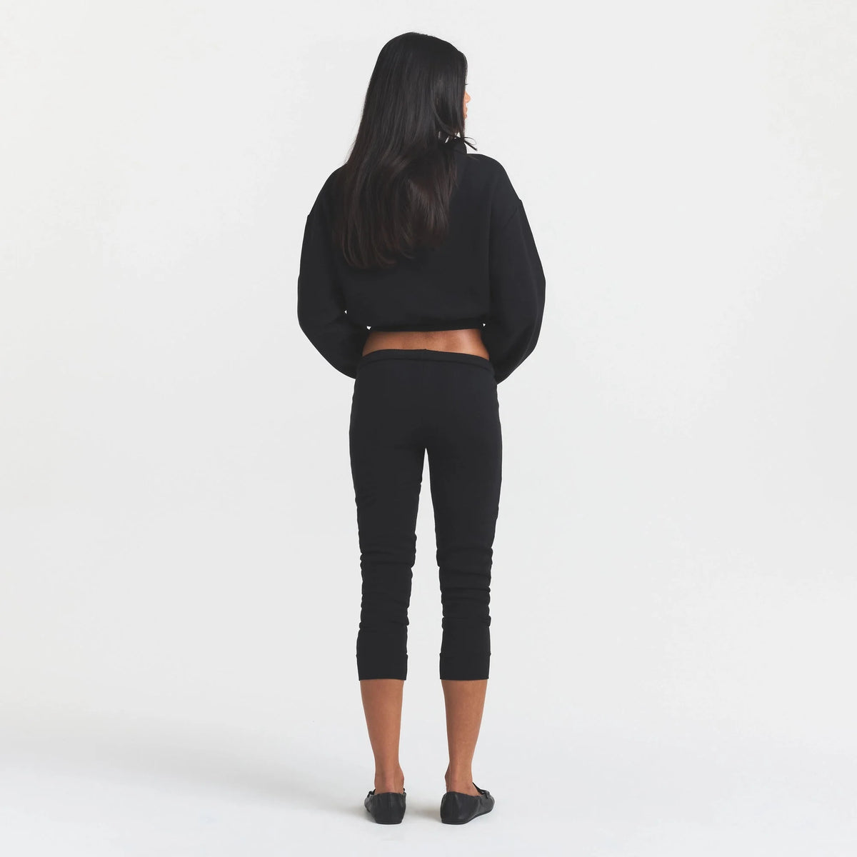 COTTON FLEECE LEGGING WITH EMBOSSED LOGO | ONYX