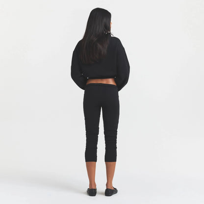 COTTON FLEECE LEGGING WITH EMBOSSED LOGO | ONYX