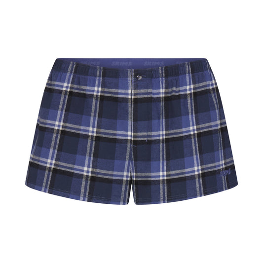 FLANNEL SLEEP CHEEKY BOXER | INDIGO OUTDOOR PLAID