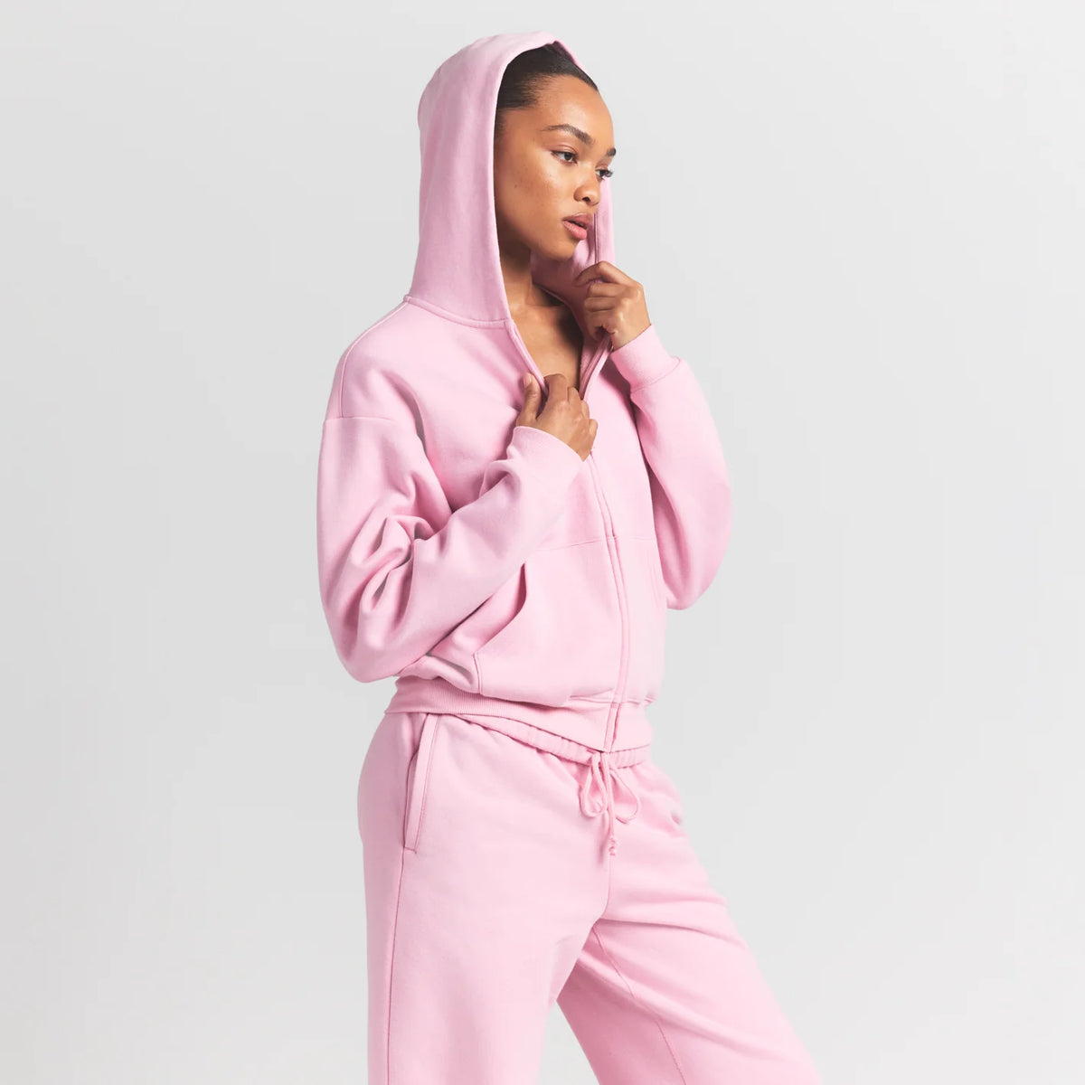 COTTON FLEECE ZIP UP HOODIE | HALITE
