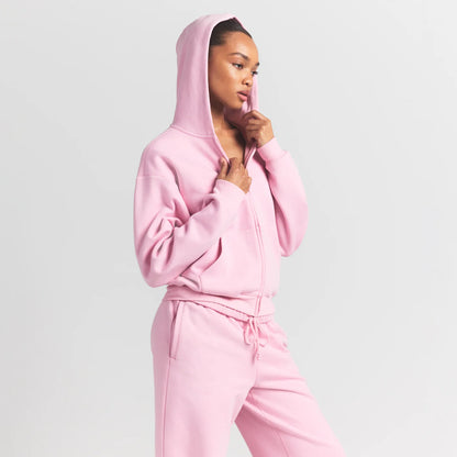 COTTON FLEECE ZIP UP HOODIE | HALITE