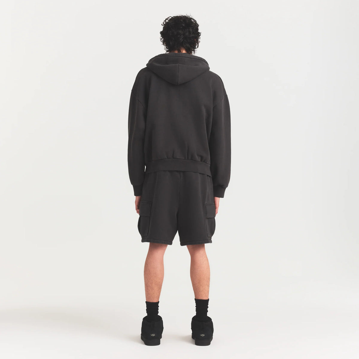 HEAVYWEIGHT FLEECE MENS CARGO SHORT | WASHED ONYX