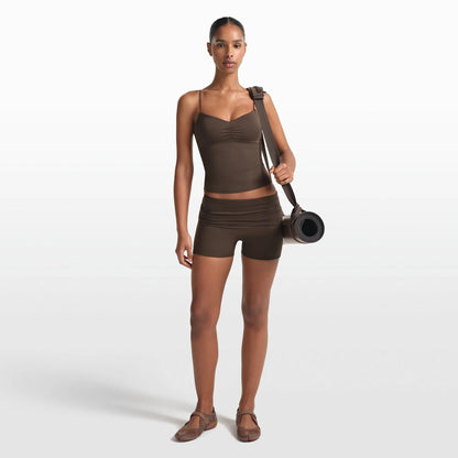 NikeSKIMS MATTE 3" FOLDOVER SHORT | DARK SEPIA
