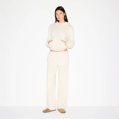 COTTON FLEECE STRAIGHT LEG PANT | OATMEAL HEATHER