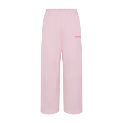 COTTON FLEECE STRAIGHT LEG PANT WITH EMBOSSED LOGO | CHERRY BLOSSOM