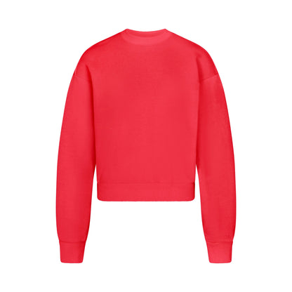 COTTON FLEECE CREWNECK | WASHED RED