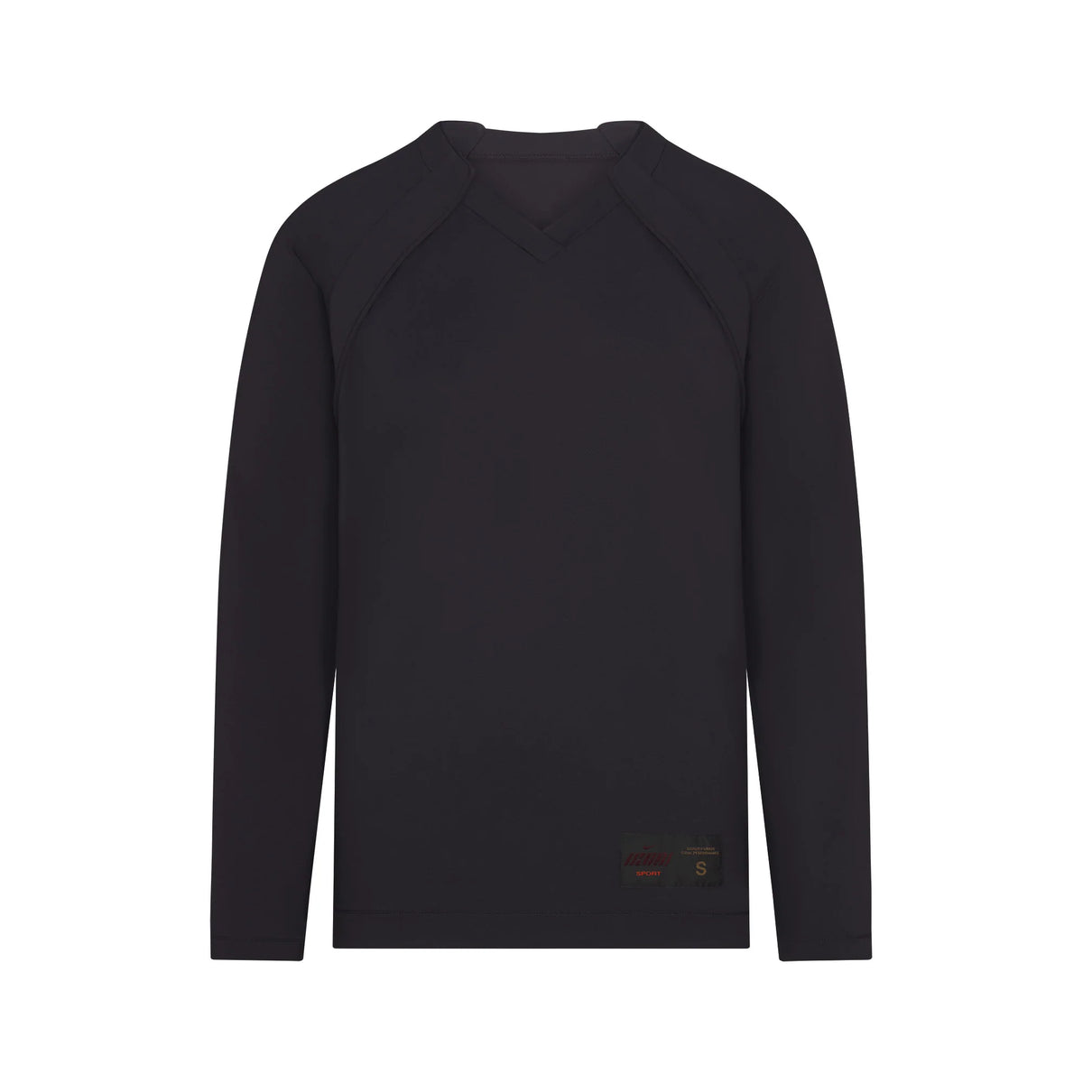 NikeSKIMS AIRY V-NECK OVERSIZED LONG SLEEVE TOP | OBSIDIAN