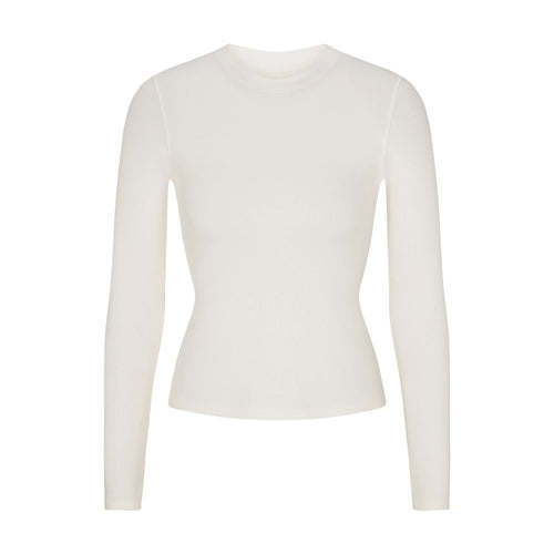 COTTON RIB LONG SLEEVE T-SHIRT | MARBLE