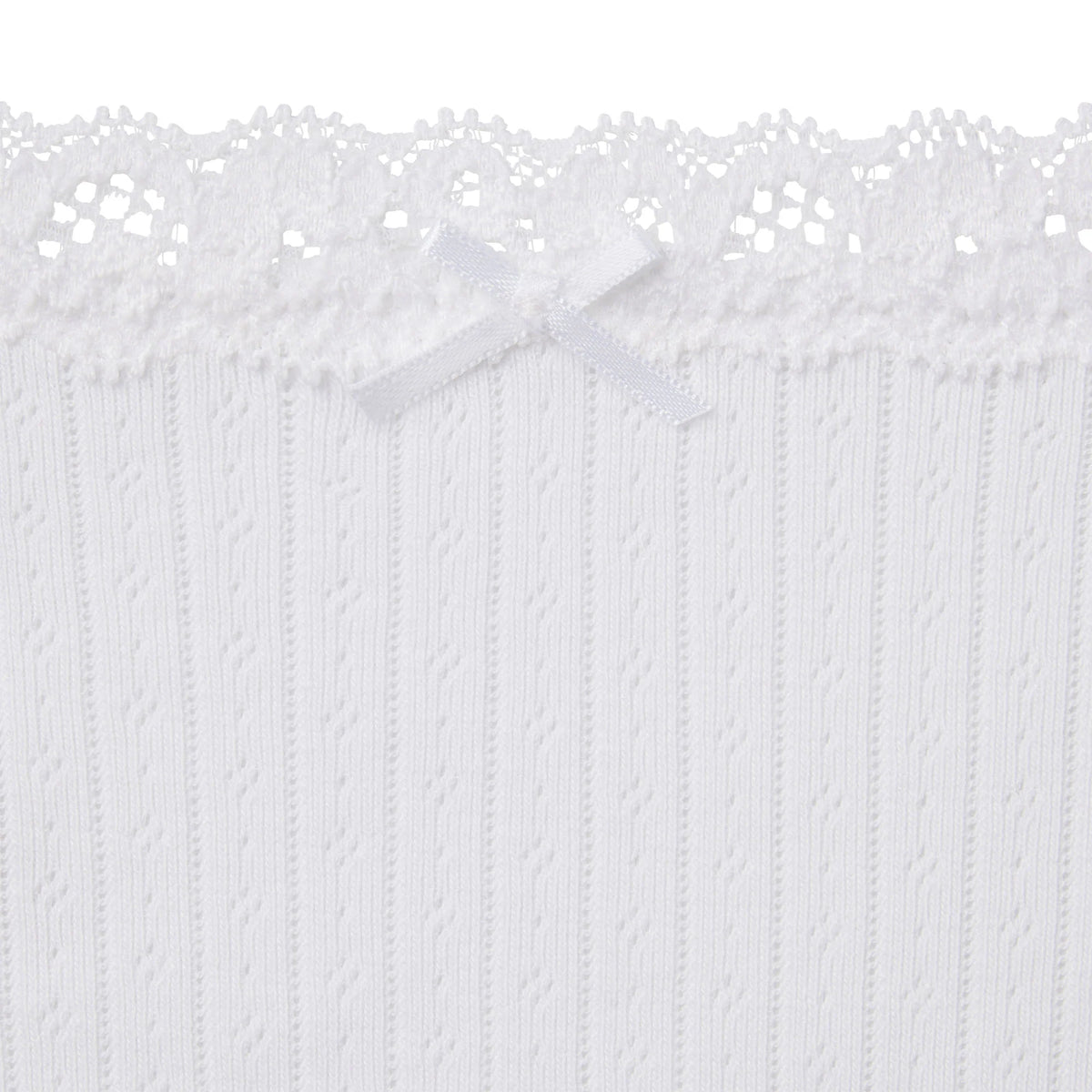 LIGHTWEIGHT COTTON POINTELLE LACE STRING THONG | SNOW