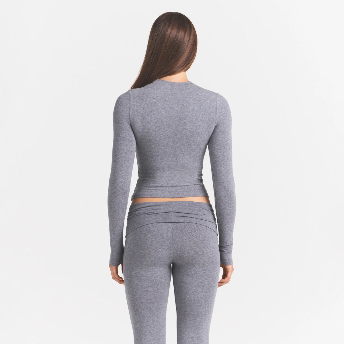 COTTON JERSEY LONG SLEEVE T-SHIRT | DARK HEATHER GREY