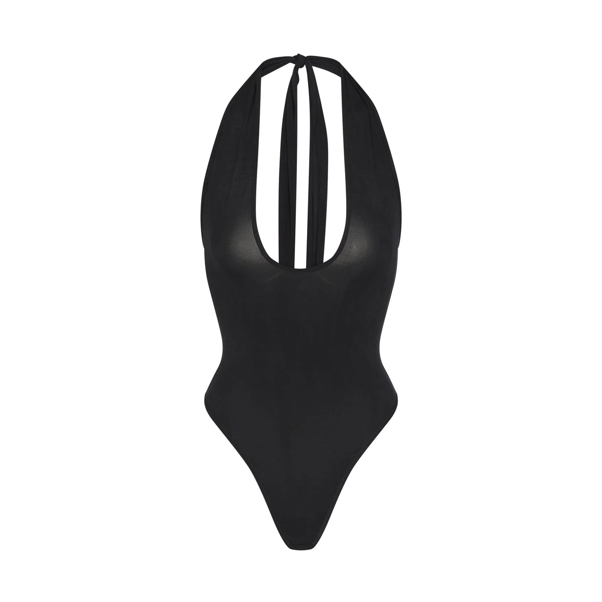CUPRO JERSEY HALTER BODYSUIT | OBSIDIAN