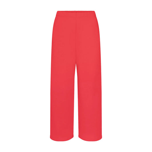 COTTON FLEECE STRAIGHT LEG PANT | WASHED RED