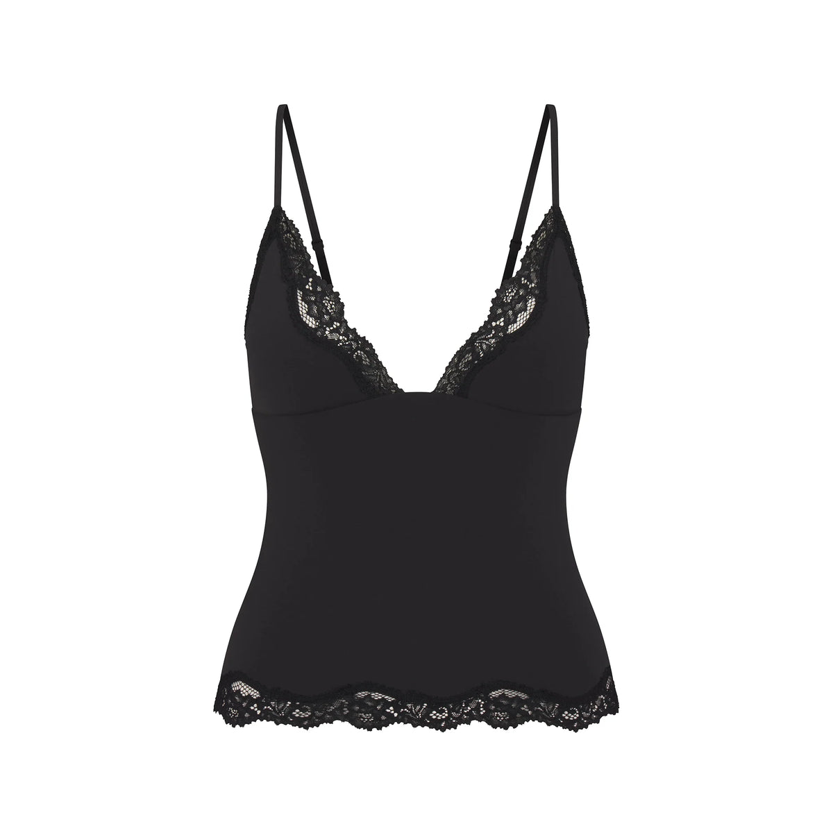 FITS EVERYBODY LACE TRIANGLE CAMI AND BOY SHORT SET | ONYX