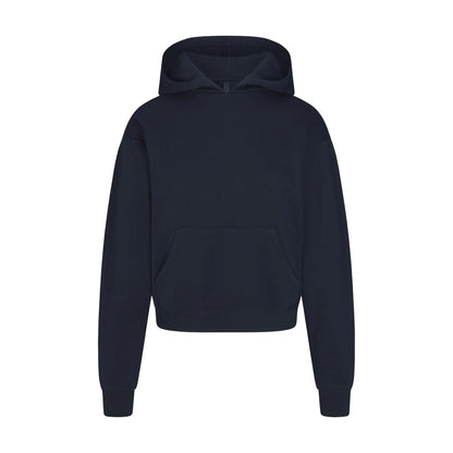 COTTON FLEECE HOODIE | NAVY