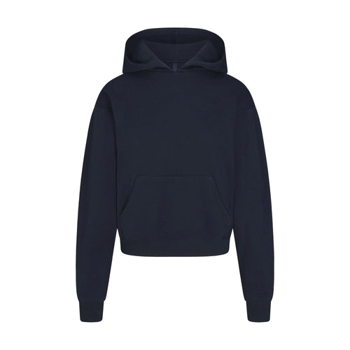 COTTON FLEECE HOODIE | NAVY