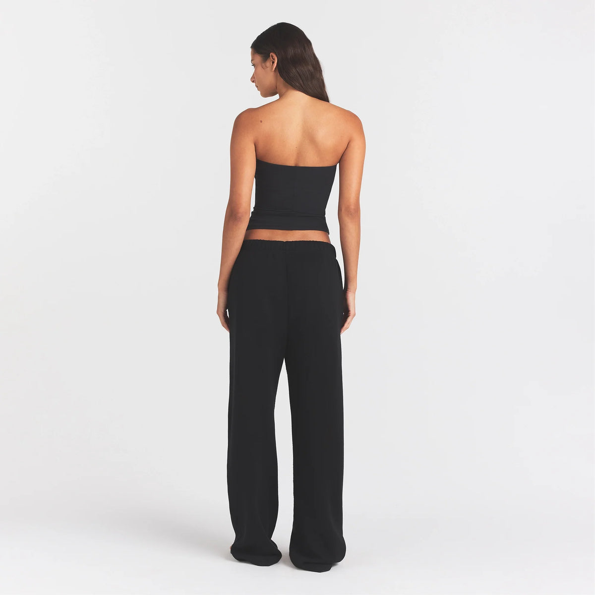 COTTON FLEECE STRAIGHT LEG PANT | ONYX