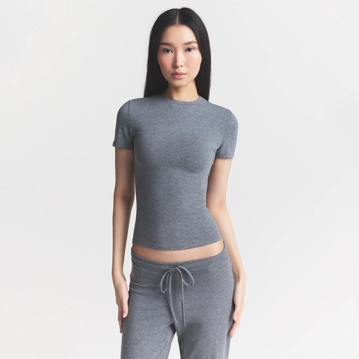 COTTON JERSEY T-SHIRT | DARK HEATHER GREY