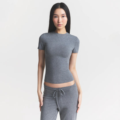 COTTON JERSEY T-SHIRT | DARK HEATHER GREY