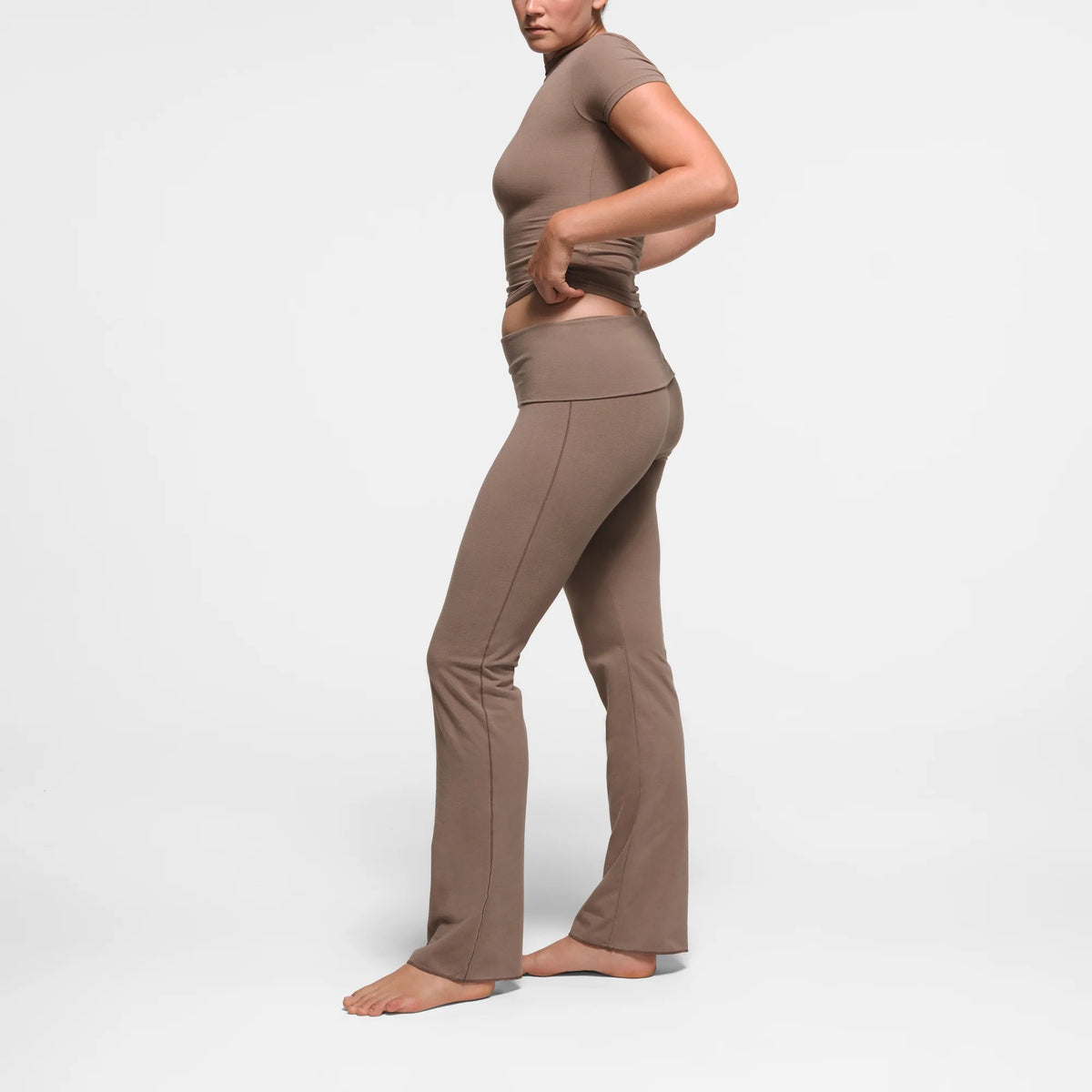 COTTON JERSEY FOLDOVER PANT | TRUFFLE
