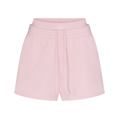 COTTON FLEECE DOUBLE WAISTBAND SHORT | CHERRY BLOSSOM