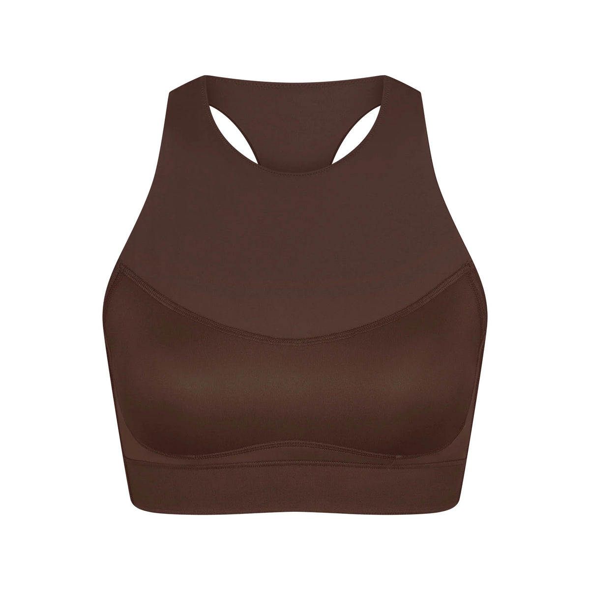 NikeSKIMS MATTE HIGH NECK BRA | DARK SEPIA