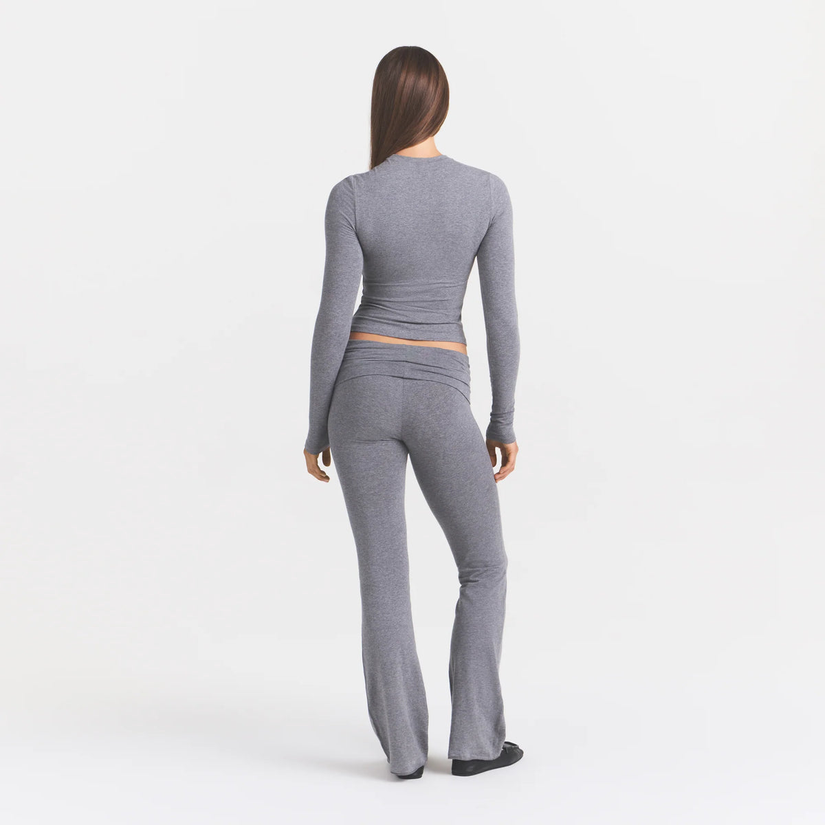 COTTON JERSEY FOLDOVER PANT | DARK HEATHER GREY