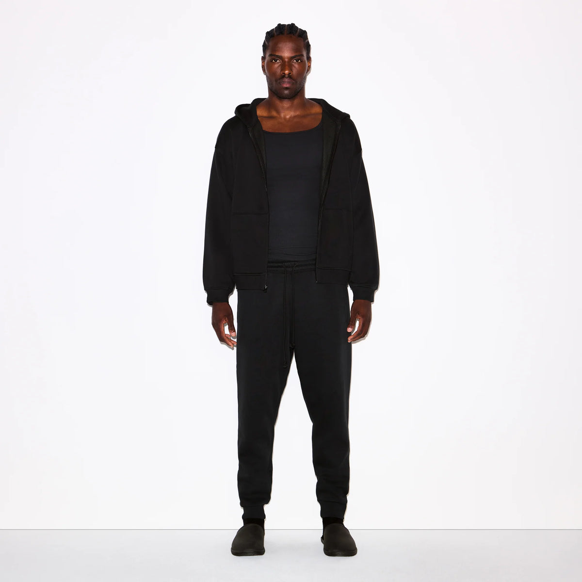 FLEECE LOUNGE MENS TAPERED JOGGER | WASHED ONYX
